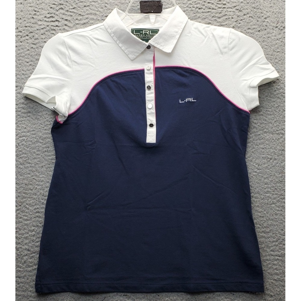 Lauren Active Ralph Lauren Golf Shirt Womens Medium Multi Short Sleeve Popover